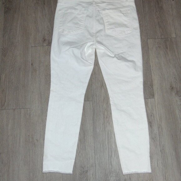 Loft Womens Size 10 Pants Modern Skinny Ankle Cotton Solid White - Picture 7 of 8